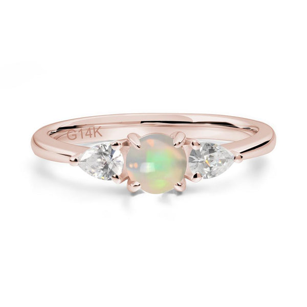 Cabochon Opal Engagement Ring - LUO Jewelry #metal_14k rose gold