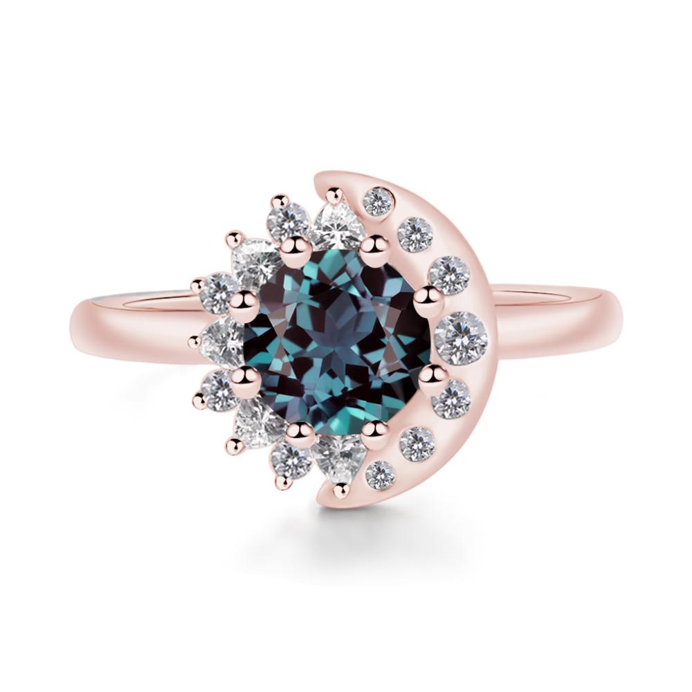 Alexandrite Sun and Moon Ring - LUO Jewelry #metal_18k rose gold