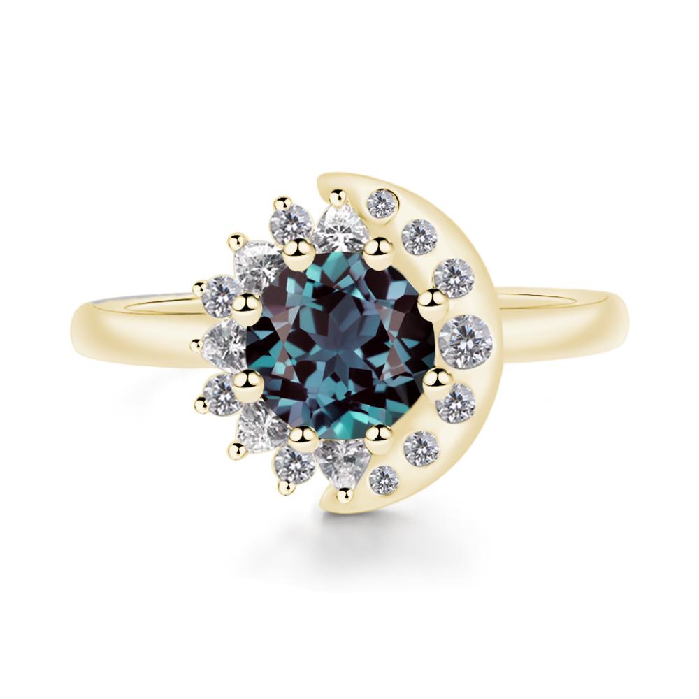 Alexandrite Sun and Moon Ring - LUO Jewelry #metal_18k yellow gold