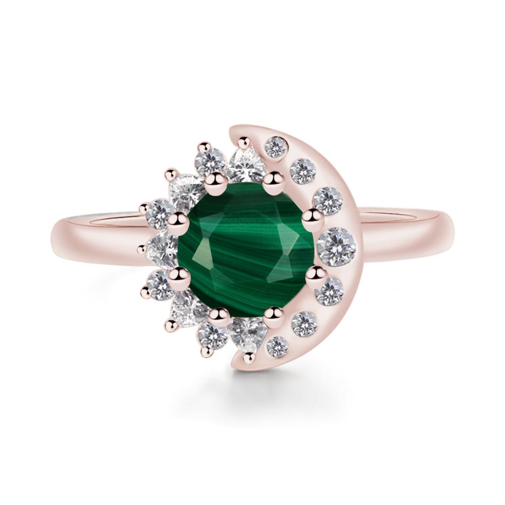 Malachite Moon and Sun Ring - LUO Jewelry #metal_14k rose gold
