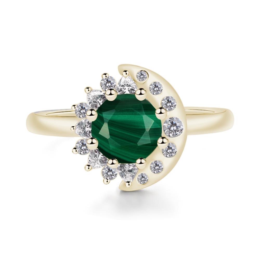 Malachite Moon and Sun Ring - LUO Jewelry #metal_14k yellow gold