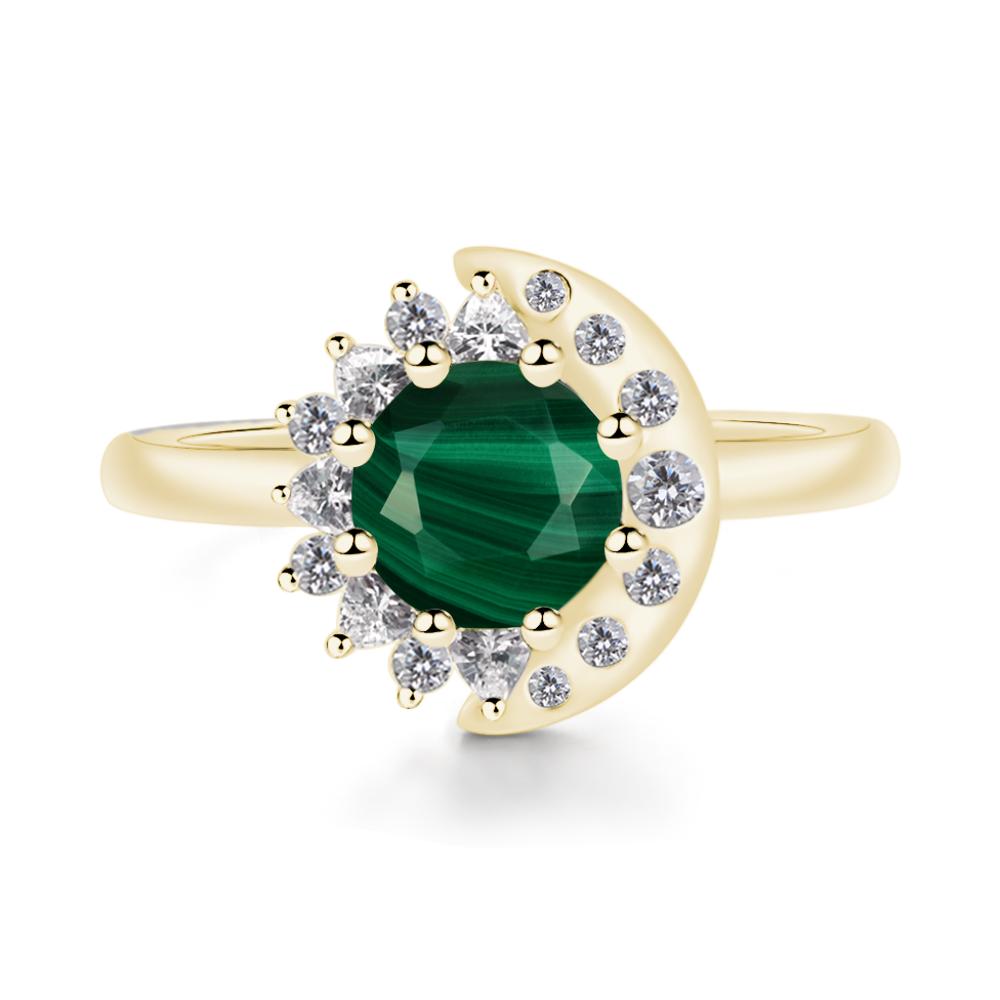 Malachite Moon and Sun Ring - LUO Jewelry #metal_18k yellow gold