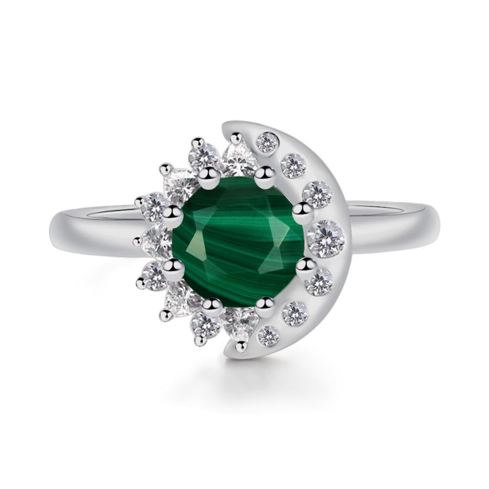 Malachite Moon and Sun Ring - LUO Jewelry #metal_platinum