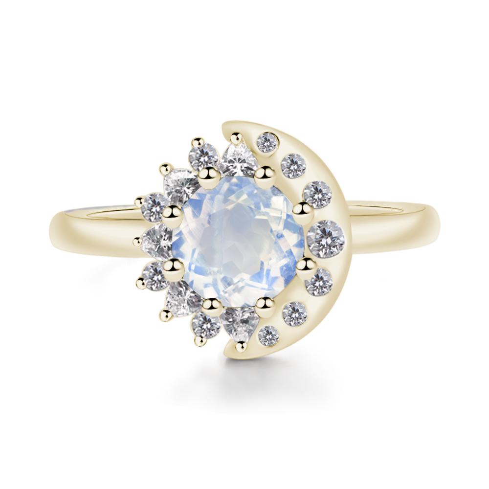 Moonstone Sun and Moon Ring - LUO Jewelry #metal_14k yellow gold