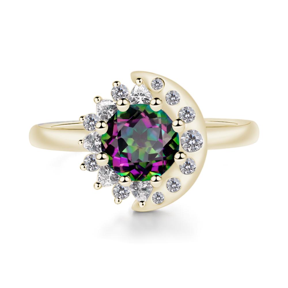 Mystic Topaz Sun and Moon Ring - LUO Jewelry #metal_14k yellow gold