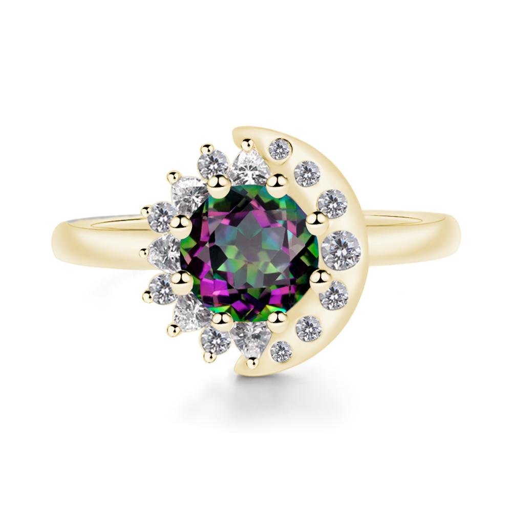Mystic Topaz Sun and Moon Ring - LUO Jewelry #metal_18k yellow gold
