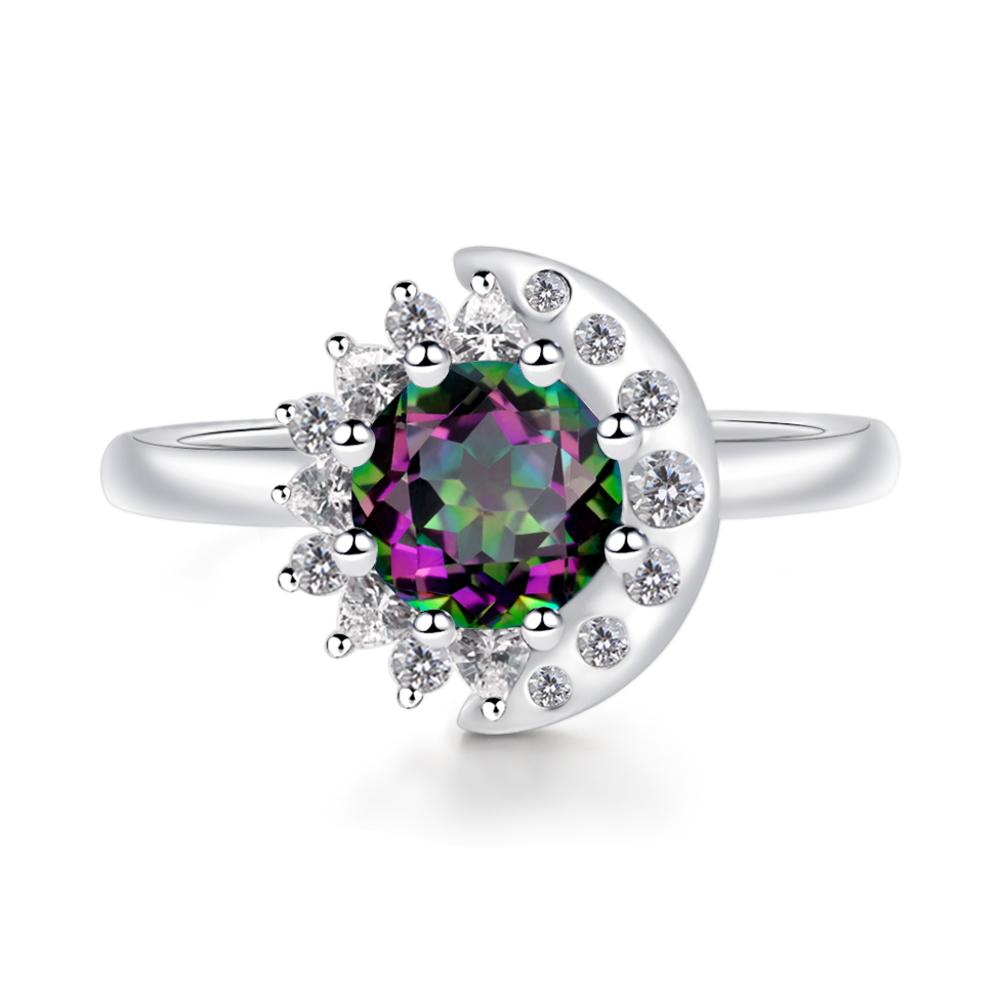 Mystic Topaz Sun and Moon Ring - LUO Jewelry #metal_sterling silver