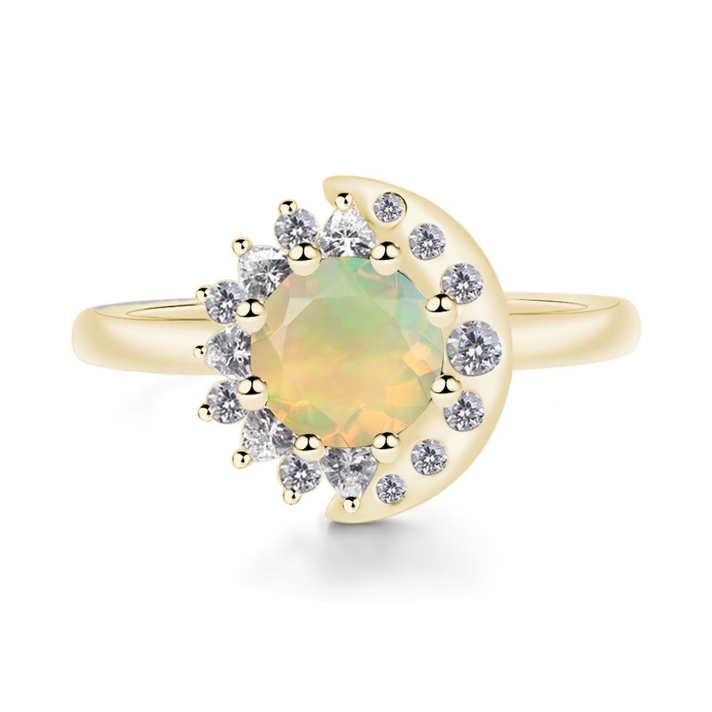 Opal Moon and Sun Ring - LUO Jewelry #metal_18k yellow gold