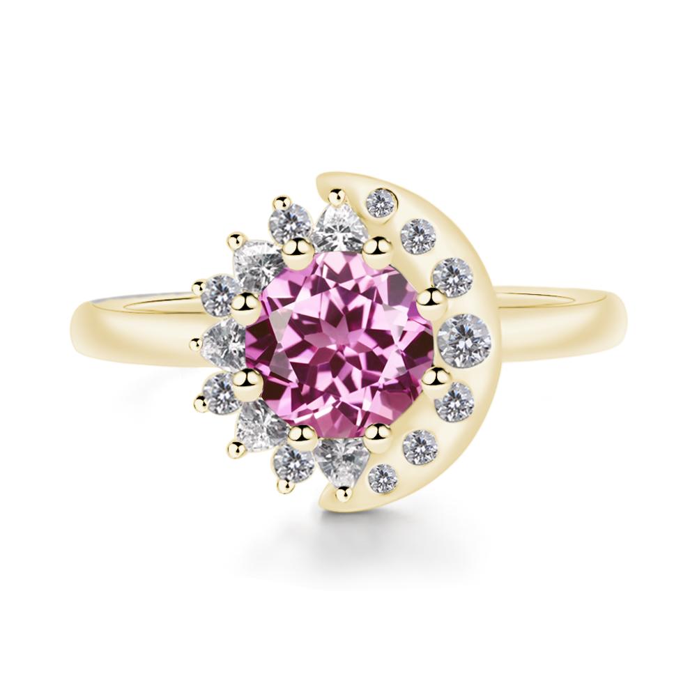 Pink Sapphire Moon and Sun Ring - LUO Jewelry #metal_18k yellow gold