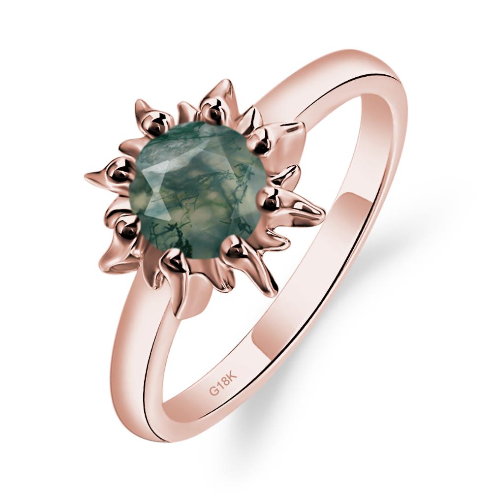 Moss Agate Flame Ring - LUO Jewelry #metal_18k rose gold