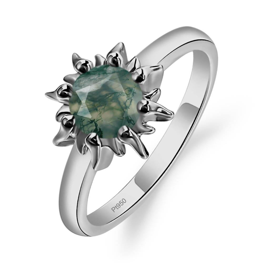 Moss Agate Flame Ring - LUO Jewelry #metal_platinum