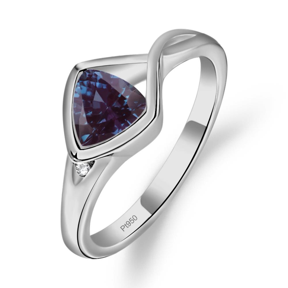 Trillion Cut Simple Alexandrite Ring - LUO Jewelry #metal_platinum