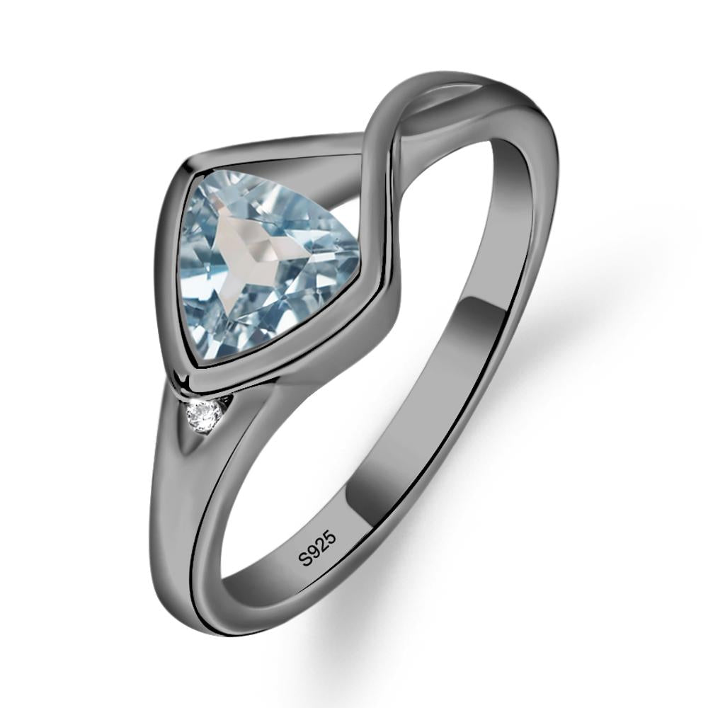 Aquamarine Arrowhead Ring - LUO Jewelry #metal_black finish sterling silver