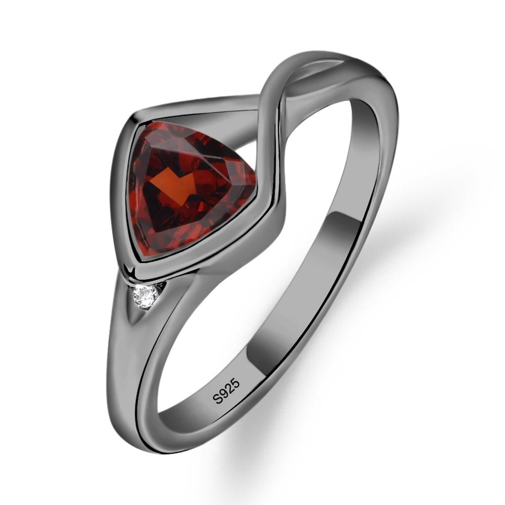 Garnet Arrowhead Ring - LUO Jewelry #metal_black finish sterling silver