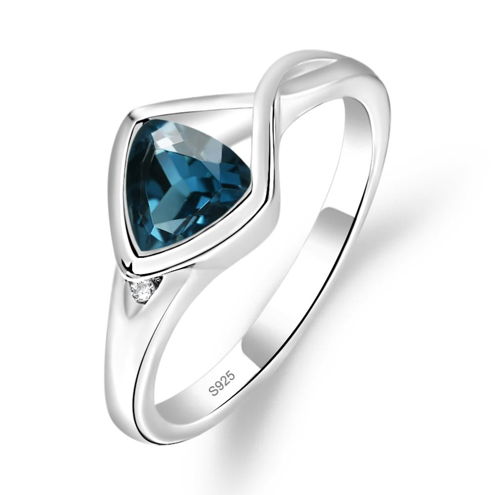 Trillion Cut Simple London Blue Topaz Ring - LUO Jewelry #metal_sterling silver