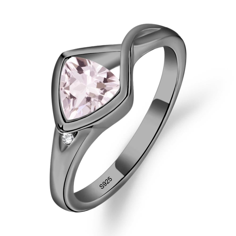 Morganite Arrowhead Ring - LUO Jewelry #metal_black finish sterling silver