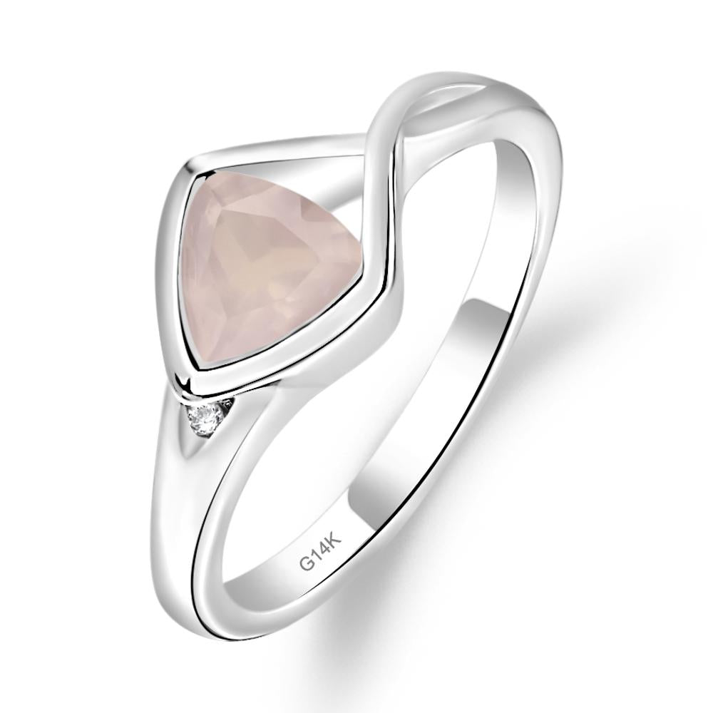 Rose Quartz Arrowhead Ring - LUO Jewelry #metal_14k white gold