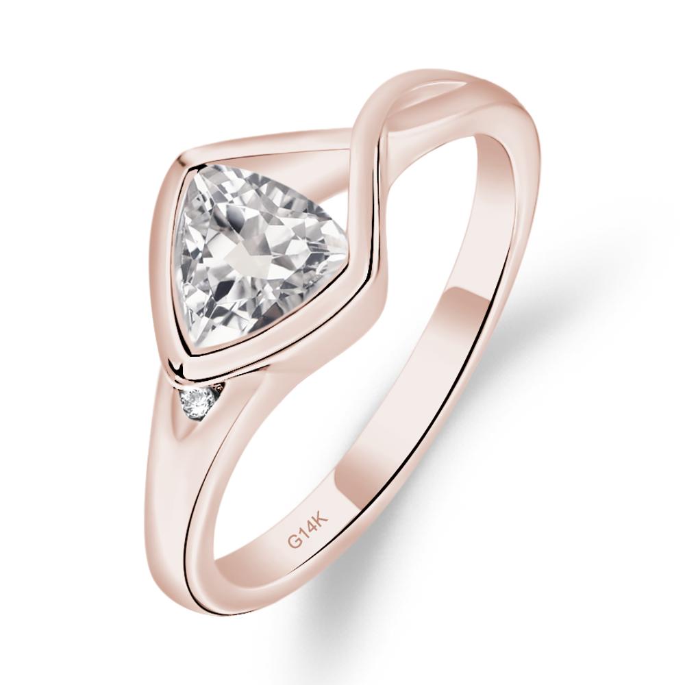 White Topaz Arrowhead Ring - LUO Jewelry #metal_14k rose gold