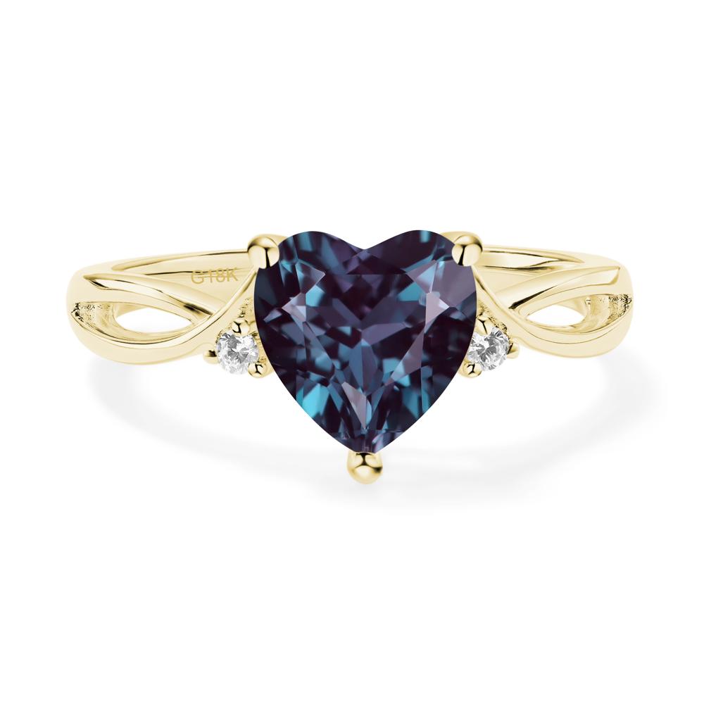 Heart Shaped Alexandrite Ring - LUO Jewelry #metal_18k yellow gold