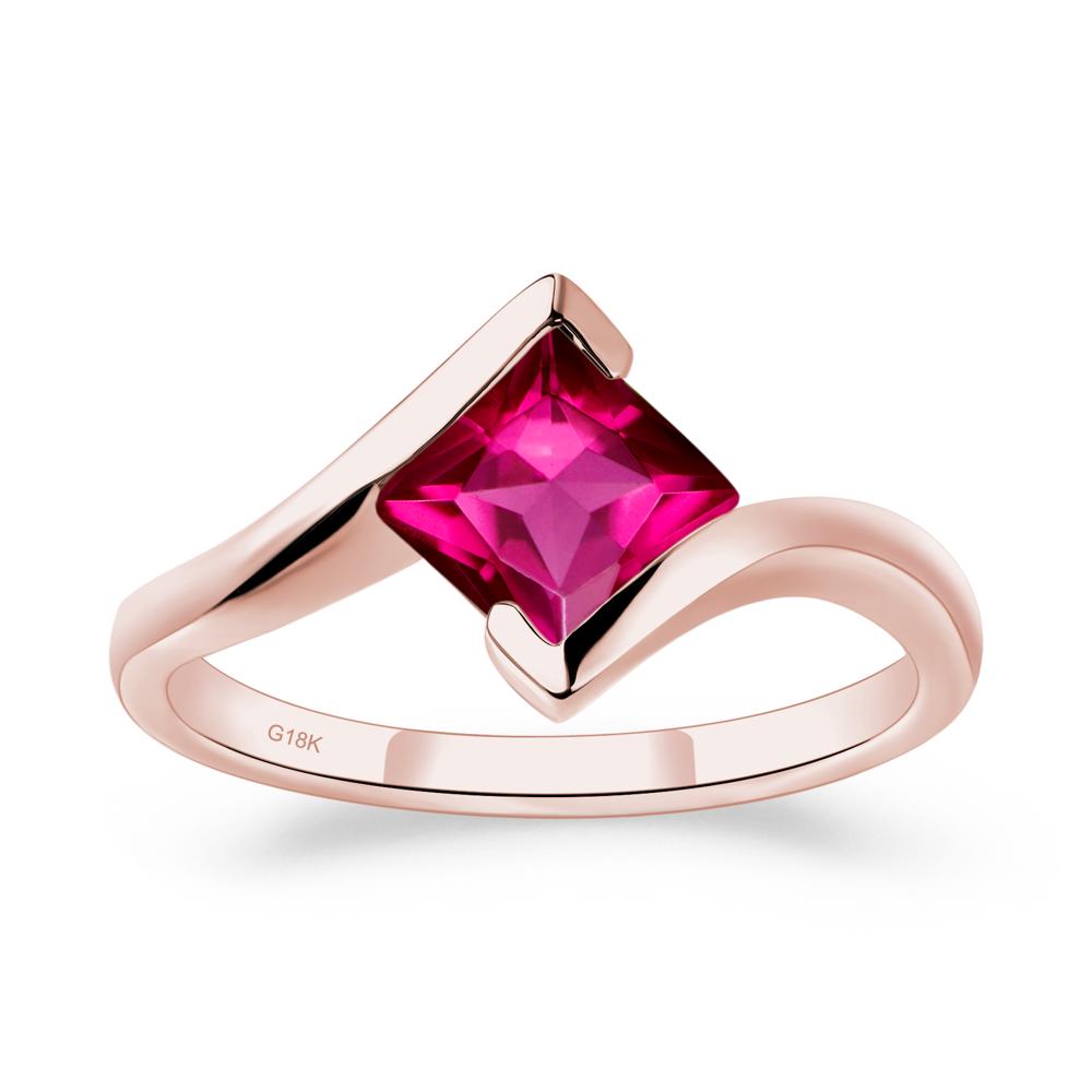 Ruby Tension Engagement Ring - LUO Jewelry #metal_18k rose gold