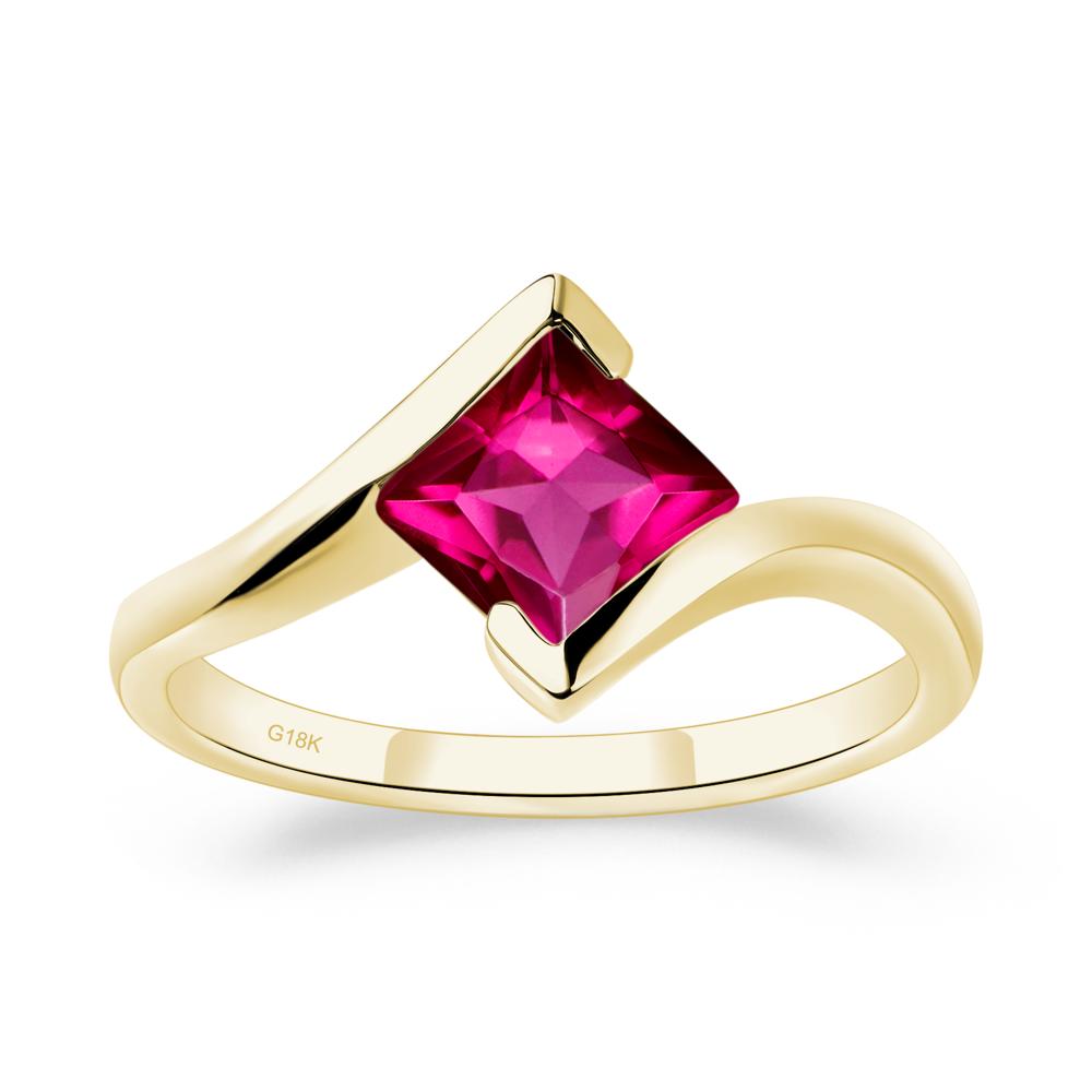 Ruby Tension Engagement Ring - LUO Jewelry #metal_18k yellow gold