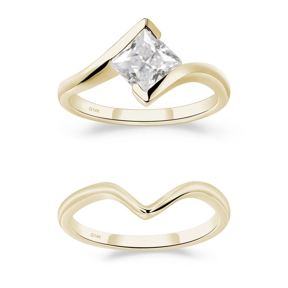 Cubic Zirconia Tension Engagement Ring - LUO Jewelry #metal_xxxxx