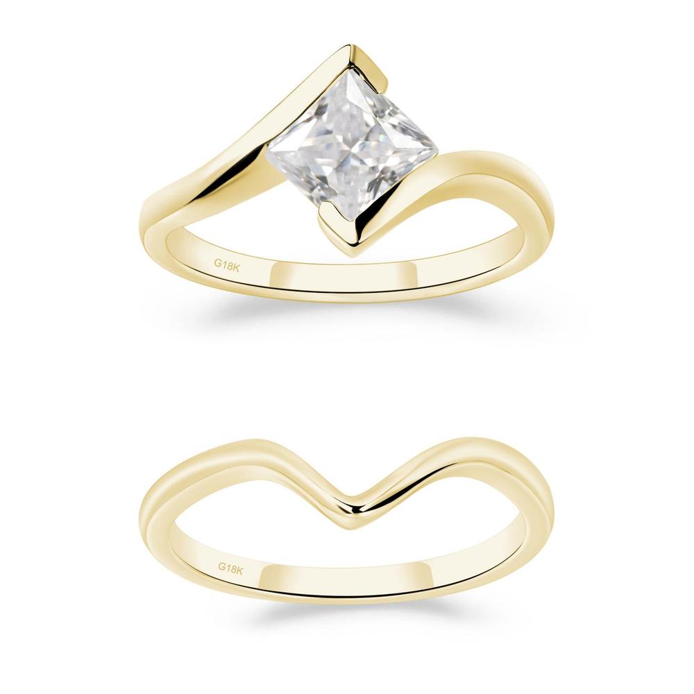 Cubic Zirconia Tension Engagement Ring - LUO Jewelry #metal_xxxxx