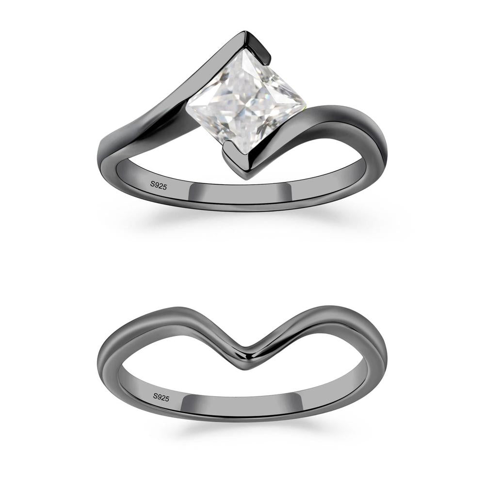 Cubic Zirconia Tension Engagement Ring - LUO Jewelry #metal_xxxxx