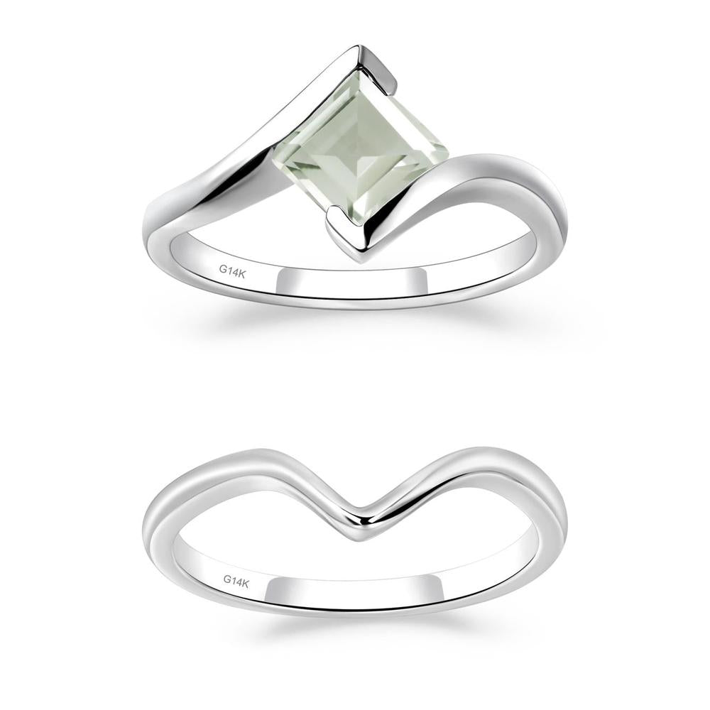 Green Amethyst Tension Engagement Ring - LUO Jewelry #metal_xxxxx