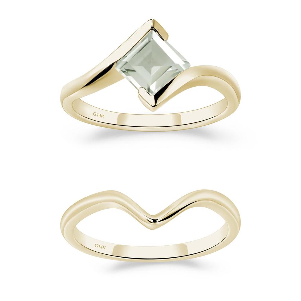 Green Amethyst Tension Engagement Ring - LUO Jewelry #metal_xxxxx