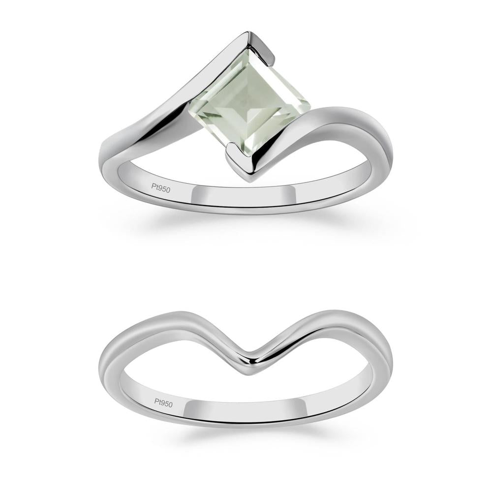 Green Amethyst Tension Engagement Ring - LUO Jewelry #metal_xxxxx