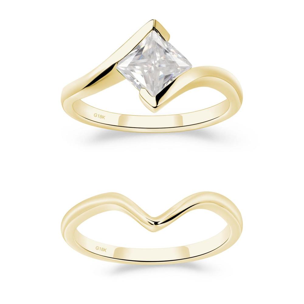 Moissanite Tension Engagement Ring - LUO Jewelry #metal_xxxxx