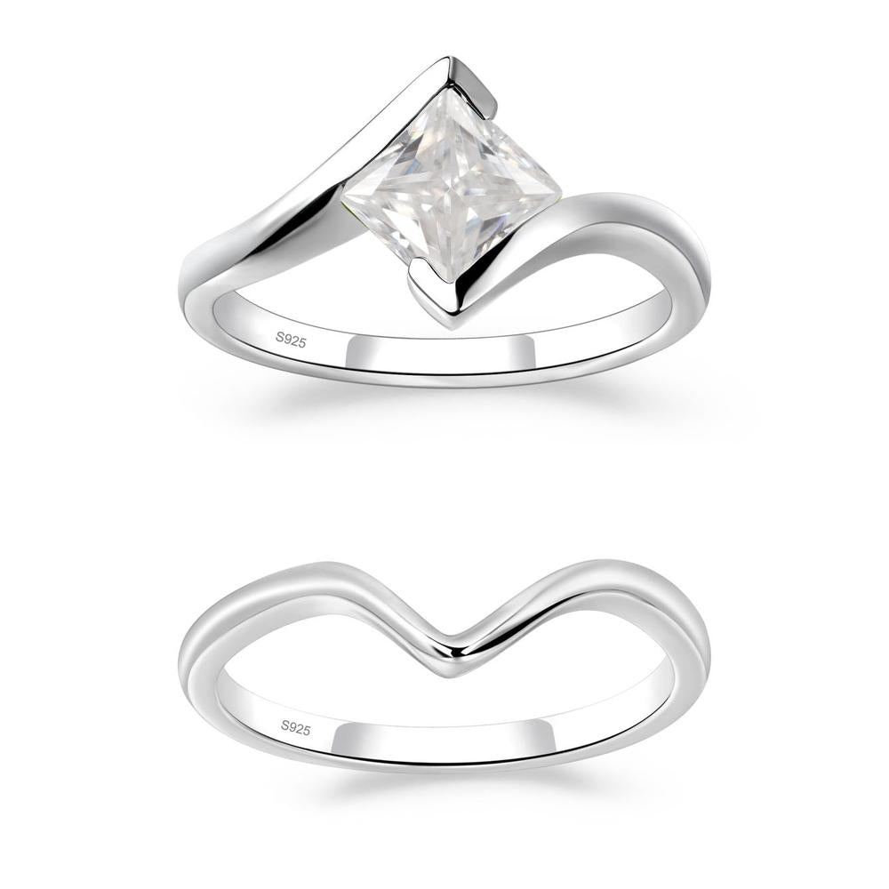 Moissanite Tension Engagement Ring - LUO Jewelry #metal_xxxxx