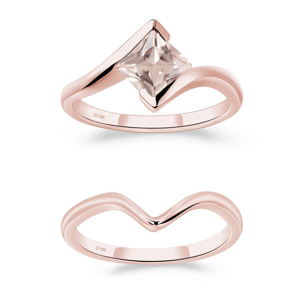 Princess Cut Morganite Bypass Ring - LUO Jewelry #metal_xxxxx