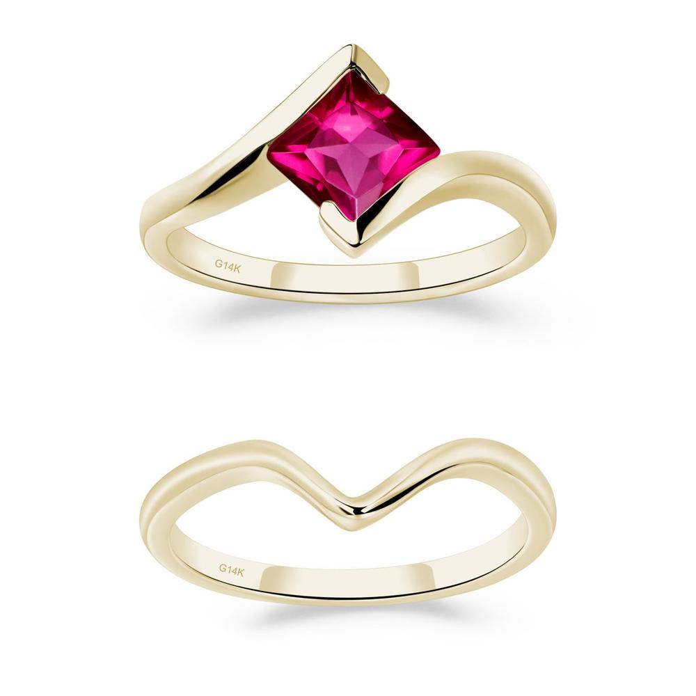 Ruby Tension Engagement Ring - LUO Jewelry #metal_xxxxx