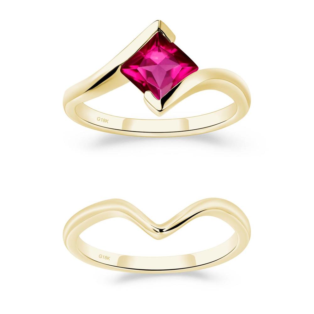Ruby Tension Engagement Ring - LUO Jewelry #metal_xxxxx