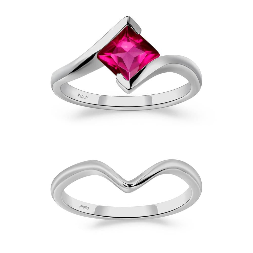 Ruby Tension Engagement Ring - LUO Jewelry #metal_xxxxx