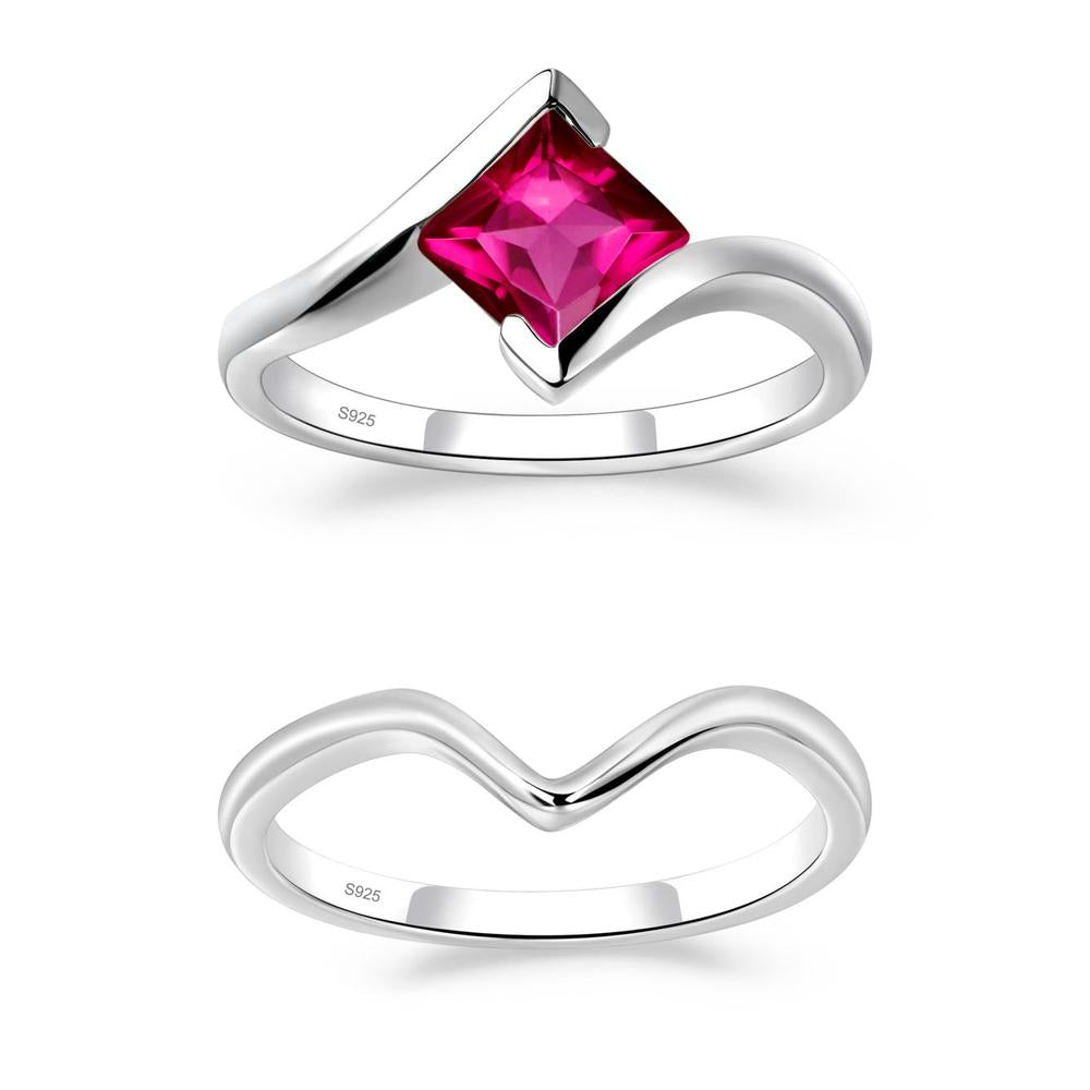 Ruby Tension Engagement Ring - LUO Jewelry #metal_xxxxx
