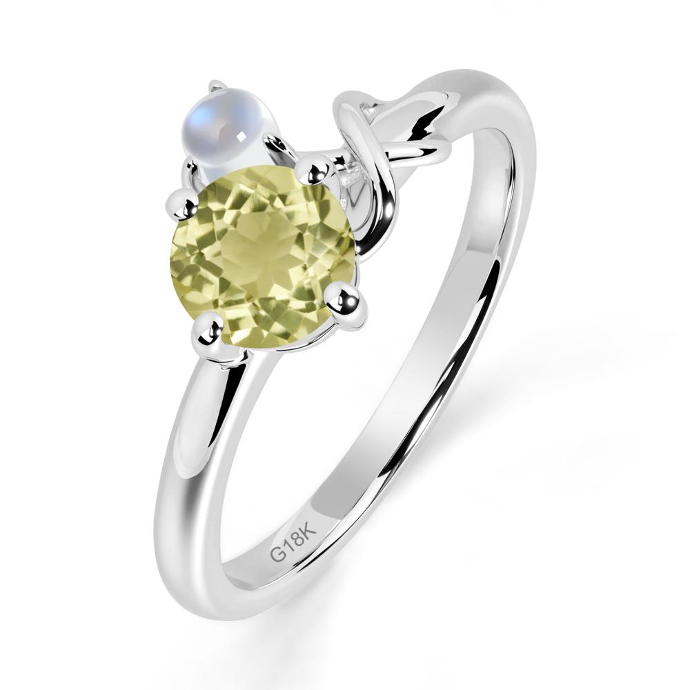 Petite Lemon Quartz Infinity Engagement Ring - LUO Jewelry #metal_18k white gold