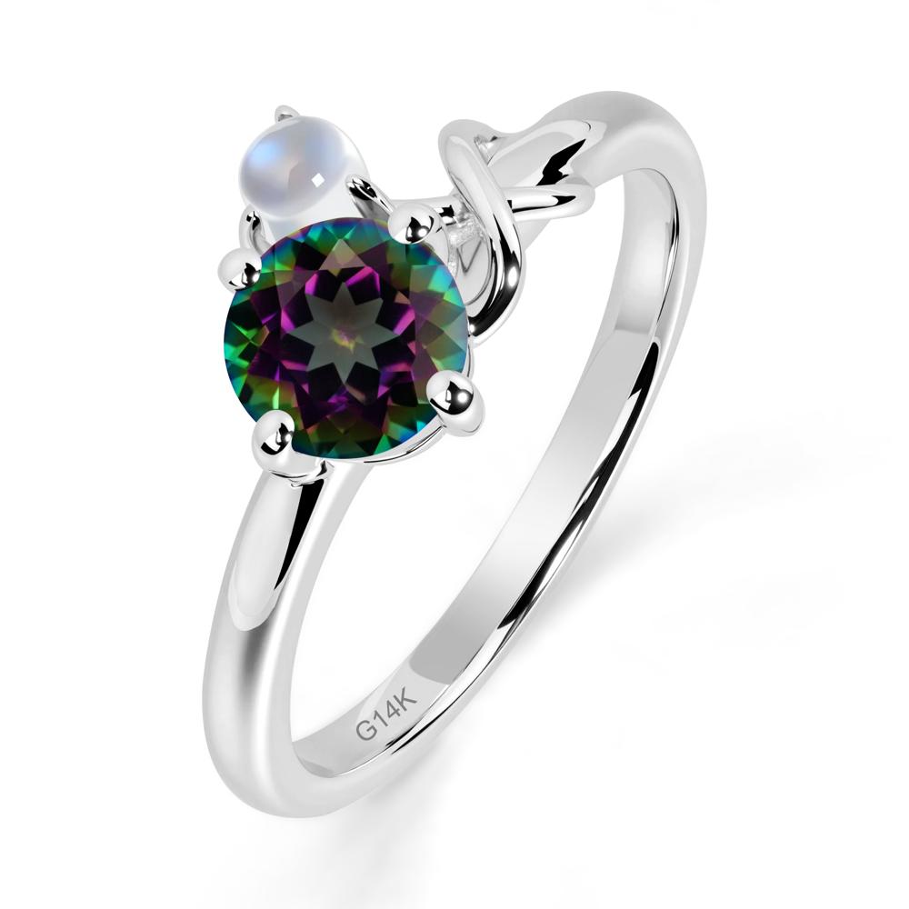 Petite Mystic Topaz Infinity Engagement Ring - LUO Jewelry #metal_14k white gold