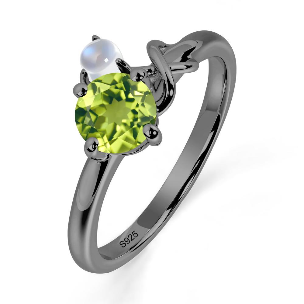 Petite Peridot Infinity Engagement Ring - LUO Jewelry #metal_black finish sterling silver