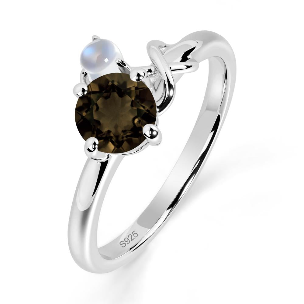 Petite Smoky Quartz Infinity Engagement Ring - LUO Jewelry #metal_sterling silver
