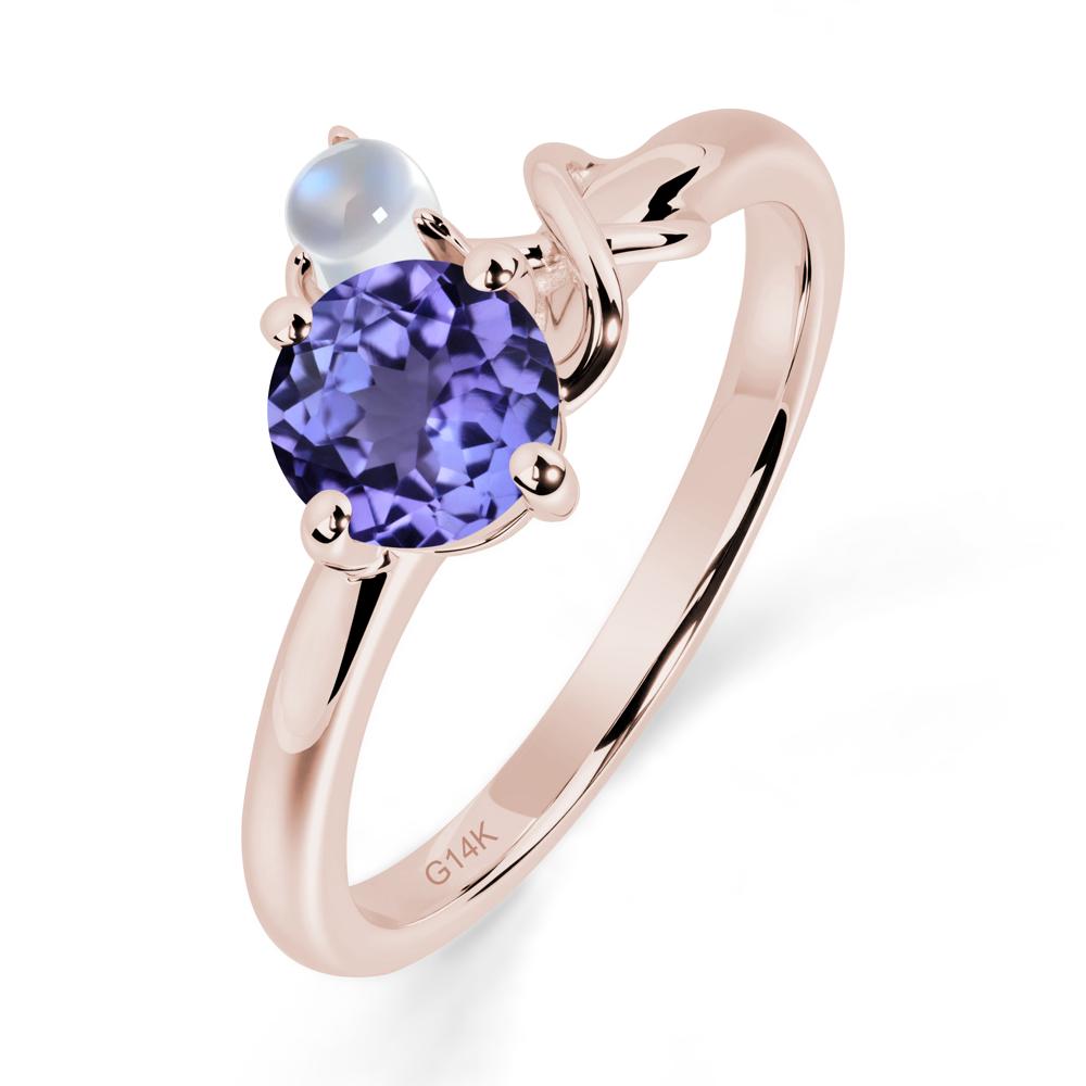 Petite Tanzanite Infinity Engagement Ring - LUO Jewelry #metal_14k rose gold