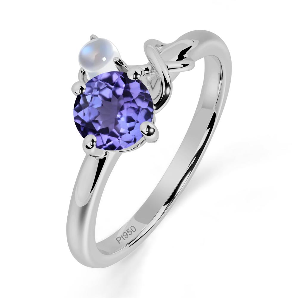 Petite Tanzanite Infinity Engagement Ring - LUO Jewelry #metal_platinum