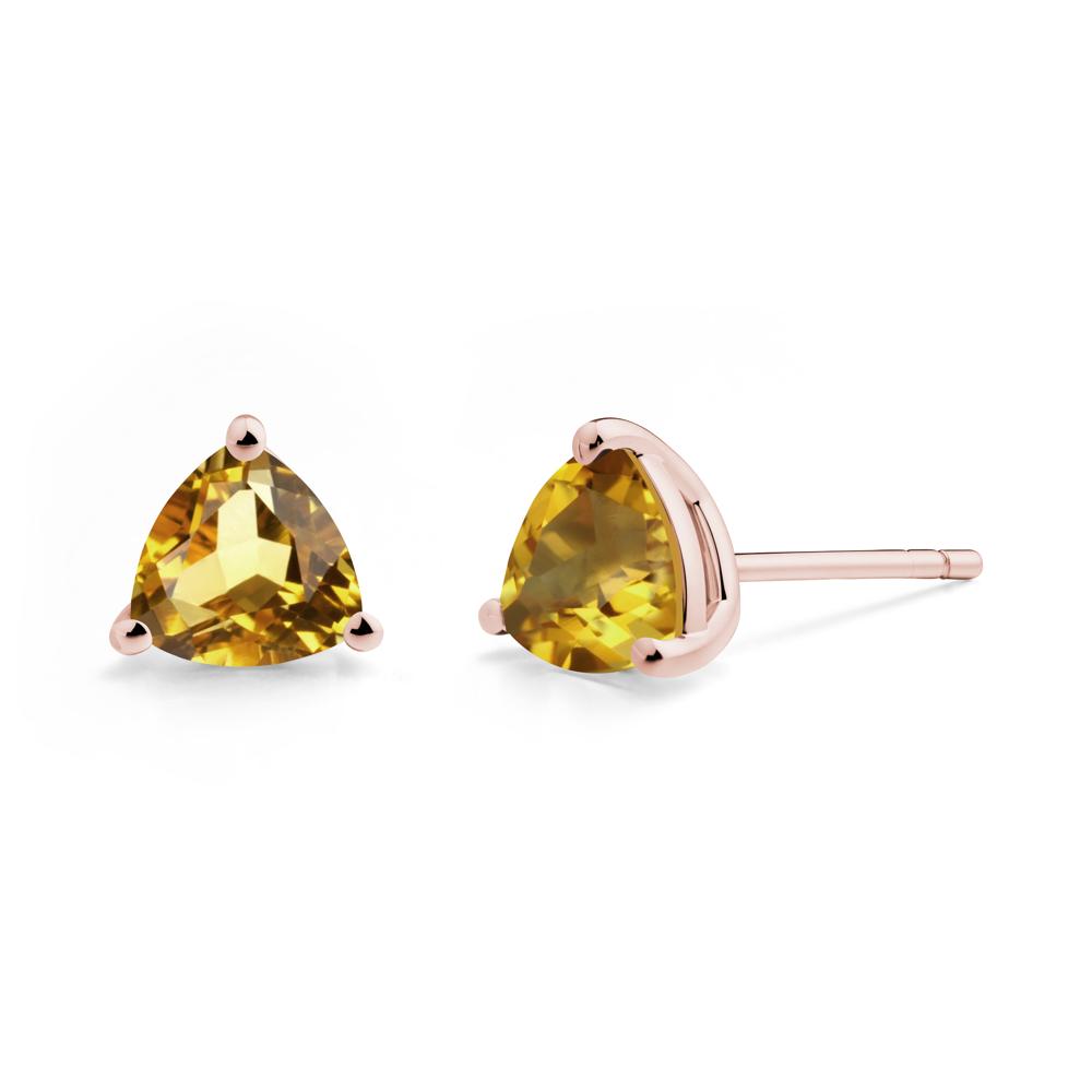 Citrine Stud Earrings - LUO Jewelry #metal_18k rose gold