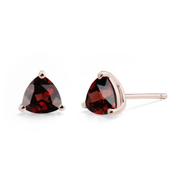 Garnet Stud Earrings - LUO Jewelry #metal_14k rose gold