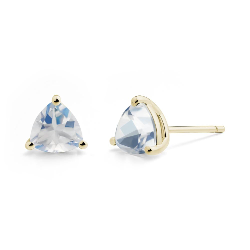 Trillion Cut Moonstone Stud Earrings - LUO Jewelry #metal_14k yellow gold