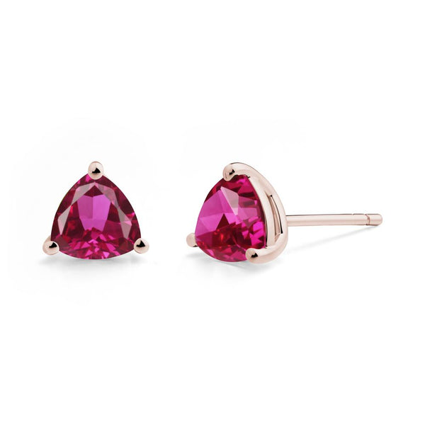 Ruby Stud Earrings - LUO Jewelry #metal_14k rose gold