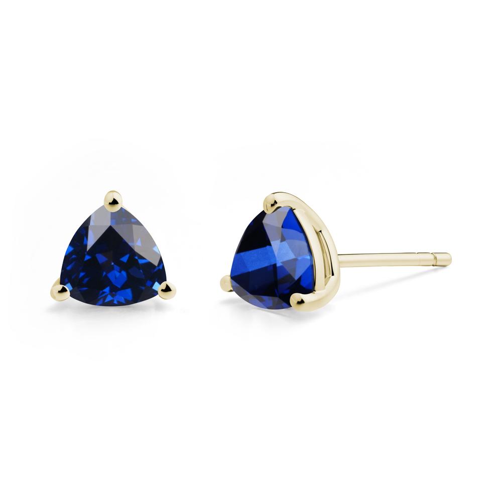 Sapphire Stud Earrings - LUO Jewelry #metal_14k yellow gold