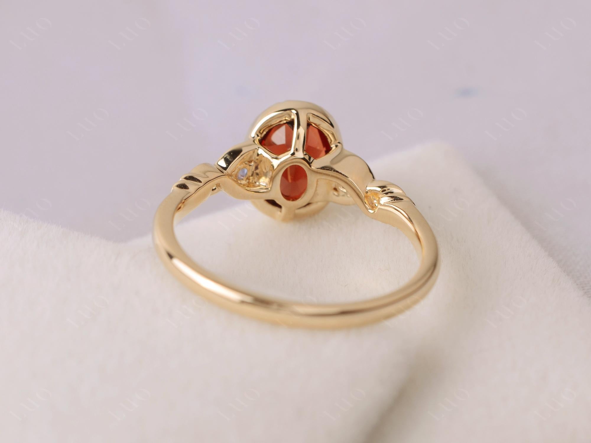 Vintage Garnet Oval Cut Engagement Ring - LUO Jewelry 